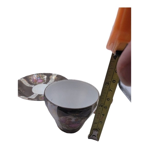 Vintage Japanese Porcelain Demitasse Expresso Cup & Saucer Courting Couple - Picture 10 of 11